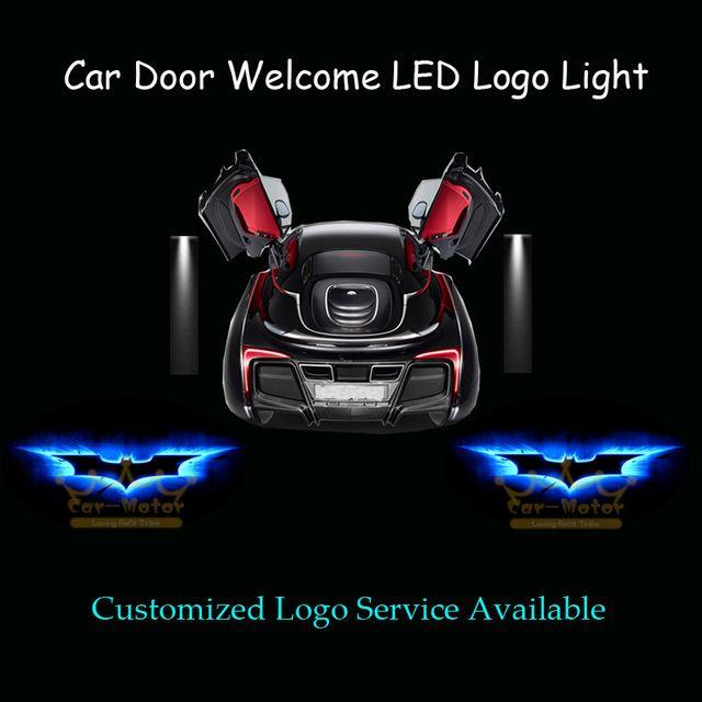 Blue Batman Logo - 2x 3D Blue Dark Knight Batman Logo Car Door Welcome Courtesy Laser ...