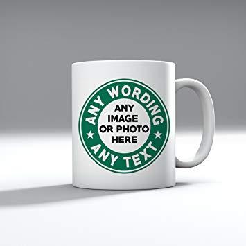 Amazon Drink Logo - Personalised Any Text Any Image Any Photo Any Drink Starbucks