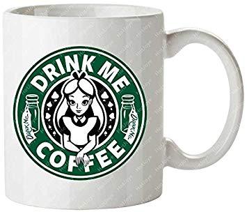 Amazon Drink Logo - Disney girl Alice Starbucks Disney Mashup coffee logo design Drink