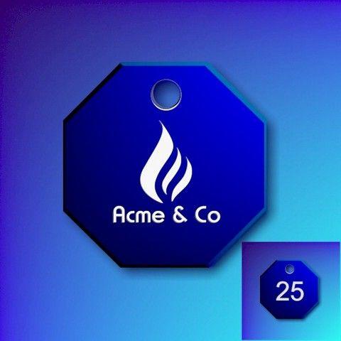 Blue Octagon Logo - Numbered Aluminium Tags With Your Logo Blue Octagon Num Alu
