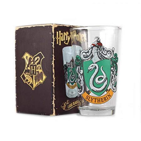 Amazon Drink Logo - Harry Potter drinking glass, 550 ml, slytherin, crest logo, gift box ...
