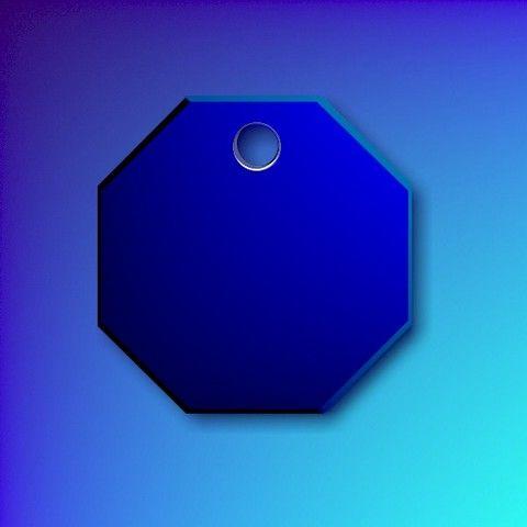 Blue Octagon Logo - Aluminium Pet Tags - Blue - Octagon Shape | The Tag Market
