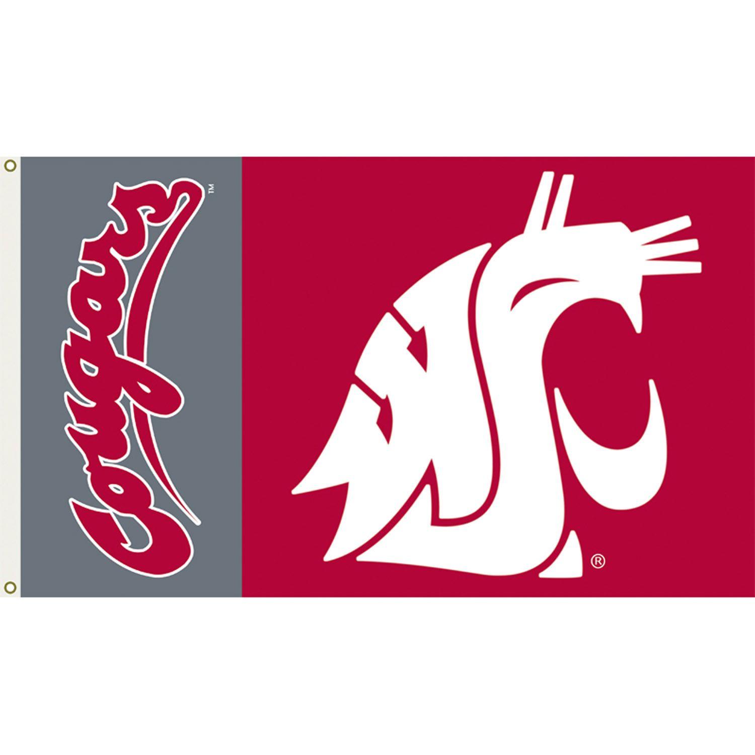 Washington State New Logo - Washington State Cougars 3ft x 5ft Team Flag - Logo Design