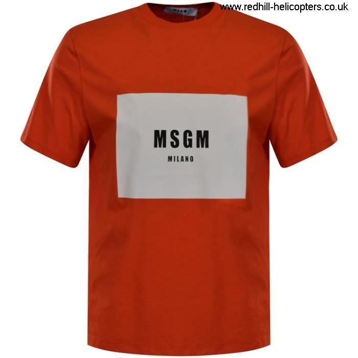 Red Block with White a Logo - Men's Polo Shirt Product Name:Msgm T Shirts Cheap Men Msgm