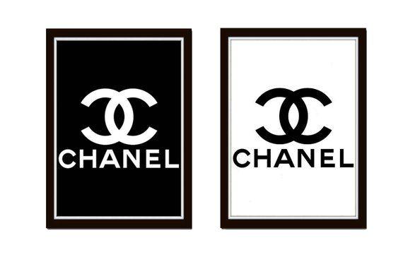 Coco Channel Logo - Chanel Logo Print Chanel Logo Poster Paris Fashion Print