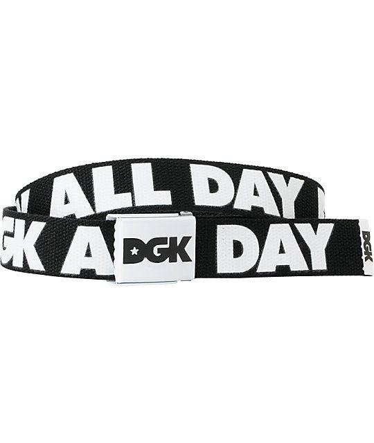 DGK All Day Logo - DGK All Day Scout Black & White Web Belt