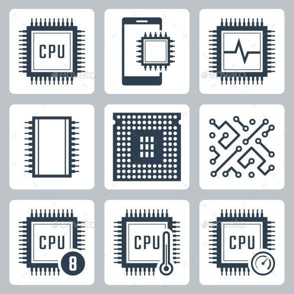CPU Chip Logo - Pin by Bashooka Web & Graphic Design on Icon Design | Logan, Disenos ...