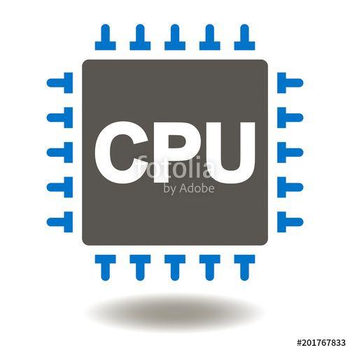 CPU Chip Logo - CPU Icon. Central Processor Unit Vector Sign. Micro Chip Electronics ...