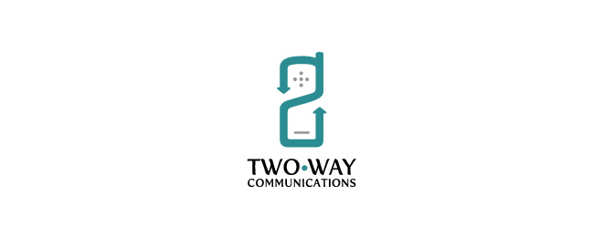 Two -Face Logo - two way communications brilliant logo design