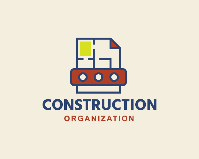 Brick Red Green Blue Logo - Construction Organization Logo. Civil Engineering. Civil