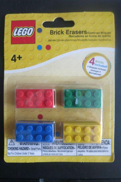 Brick Red Green Blue Logo - LEGO Brick Erasers 4 Colors Red Green Blue Yellow School Genuine ...