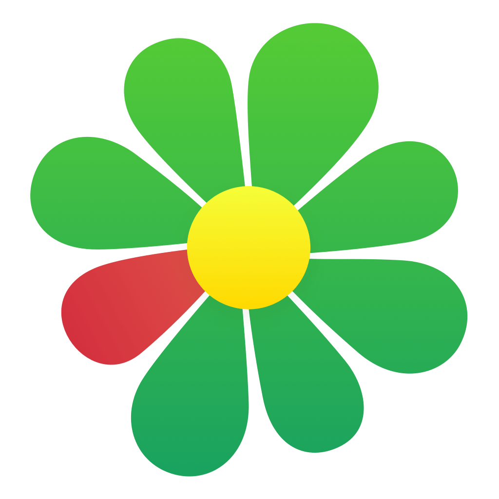 Green Flower with Red Petal Logo - ICQ