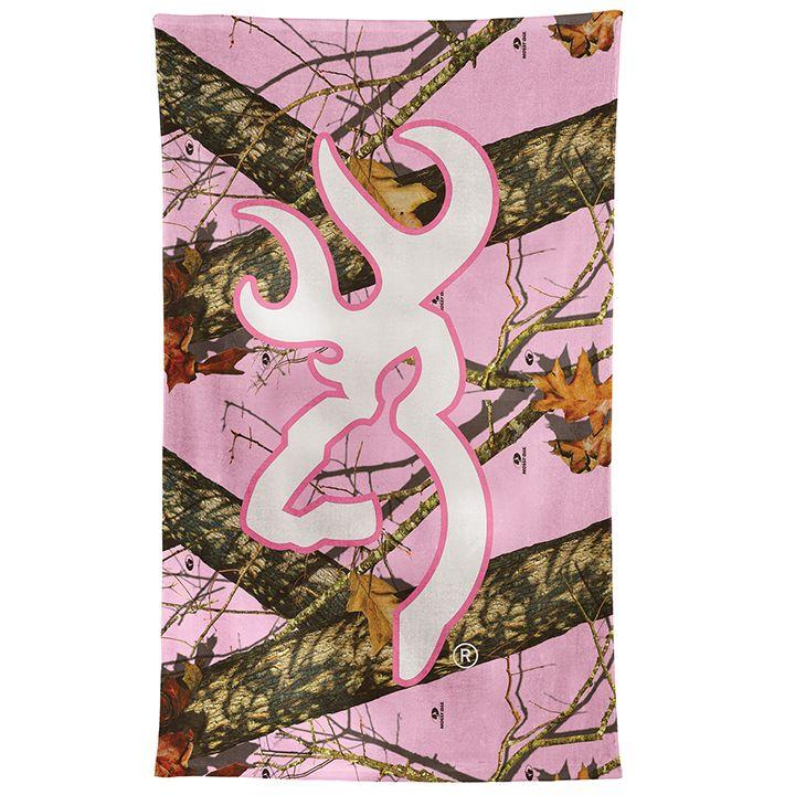 Pink Camo Browning Logo - Browning Mossy Oak Pink Camo Beach Towel
