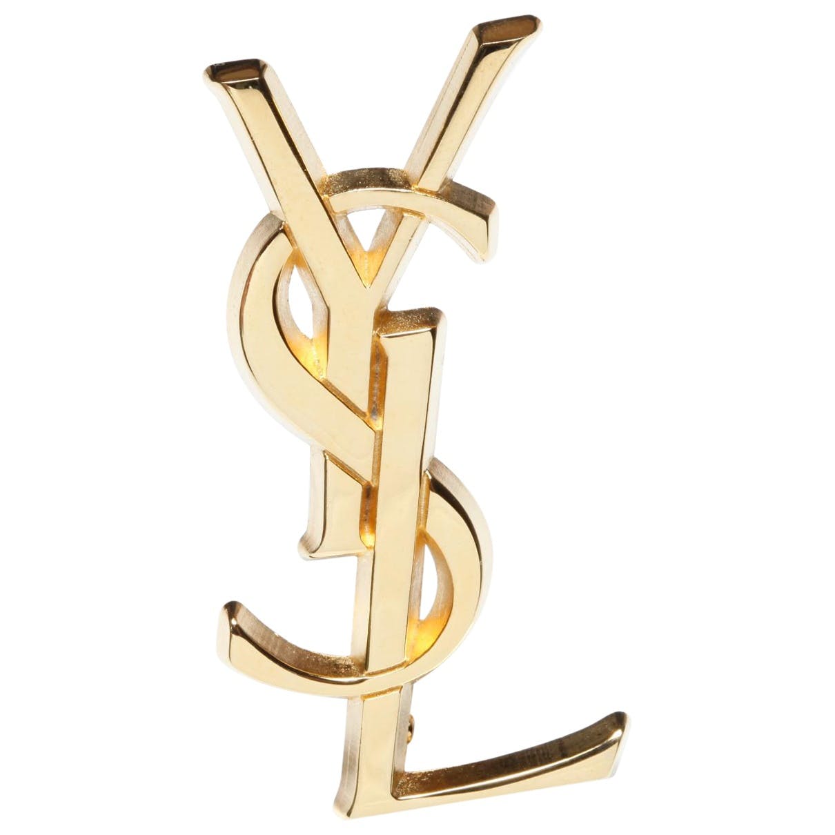 YSL Logo - Large ysl gold logo Yves Saint Laurent Gold in Metal - 1098117