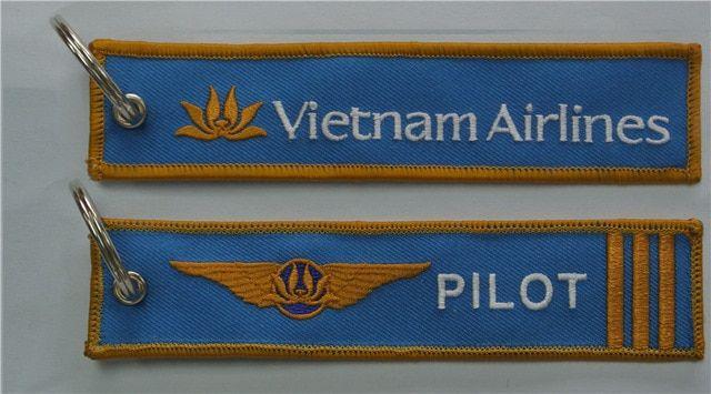 3 Blue Bars Logo - Vietnam Airlines Logo Pilot 3 Bars Aviation Embroidery Keychain In