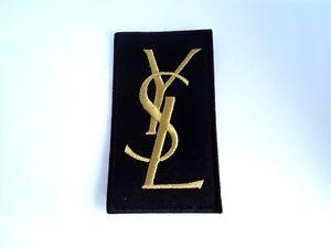 YSL Gold Logo - 1x Gold YSL Laurent Logo Patches Embroidered Cloth Applique Badge ...
