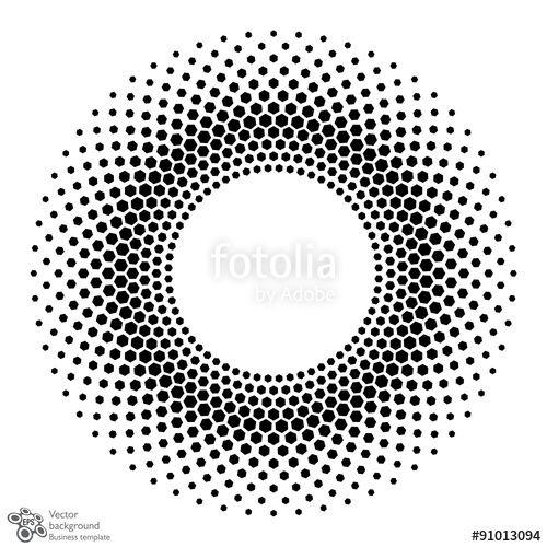 Black Dot Circle Logo - Vector Background #Hexagonal Dot Circle Pattern Stock image