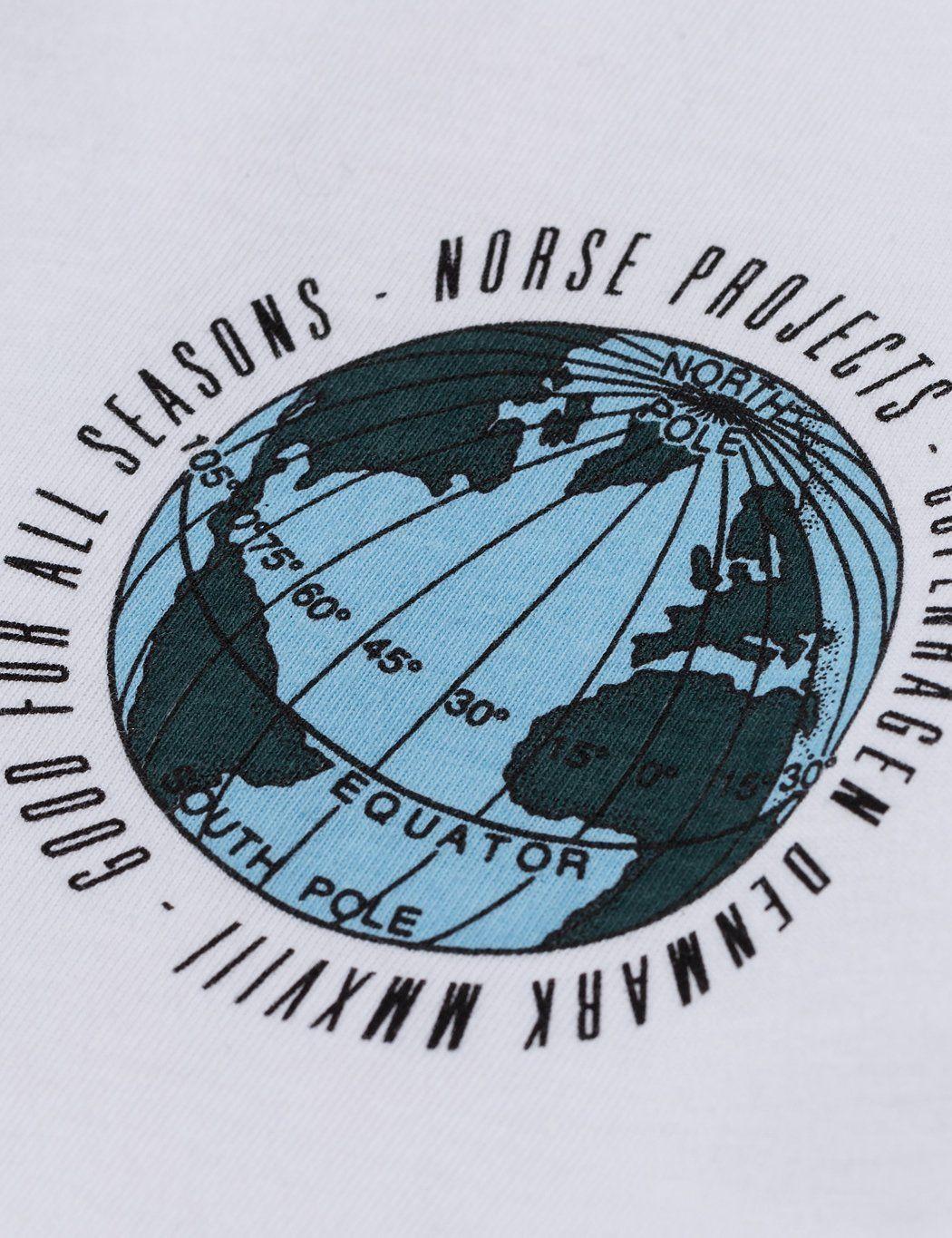 White Globe Logo - Norse Projects Niels Globe Logo T-Shirt - White | URBAN EXCESS.