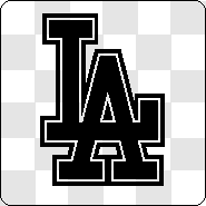 La Logo - Los Angeles Lakers Outlined Black LA Logo Decal