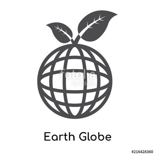 White Globe Logo - Earth Globe icon vector sign and symbol isolated on white background ...