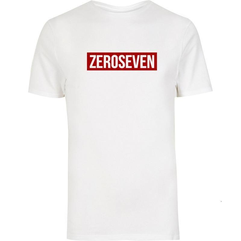 Red Block with White a Logo - Zero Seven Block Logo T-Shirt White/Red