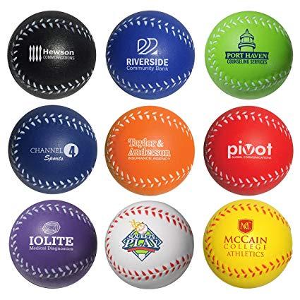 Stress Balls with Company Logo - Personalized Baseball Stress Balls Printed with Your