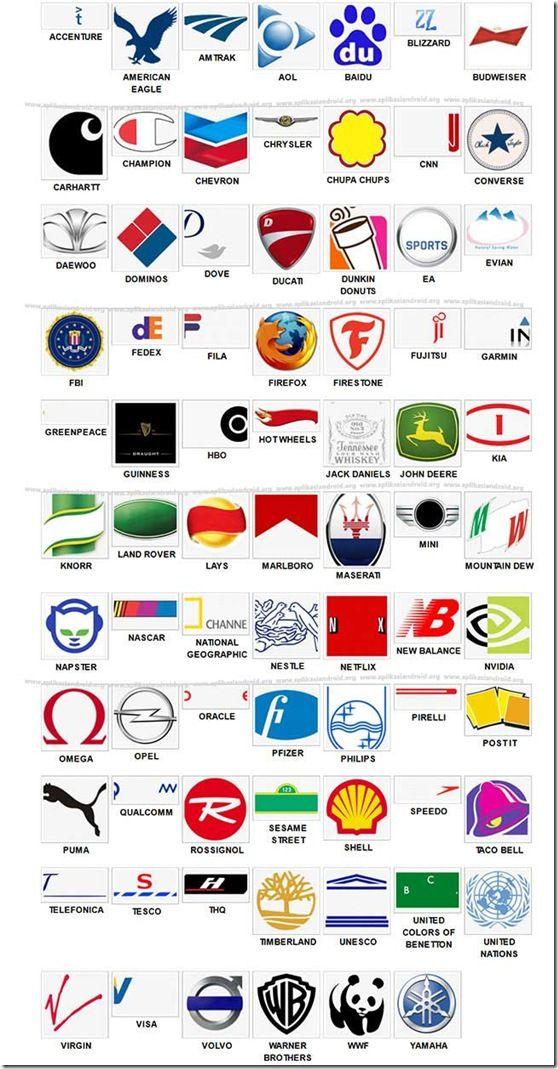 Famous Brand Names Logo - Logo Collection Quiz Answers Level 3 Adorable Brands Name And ...