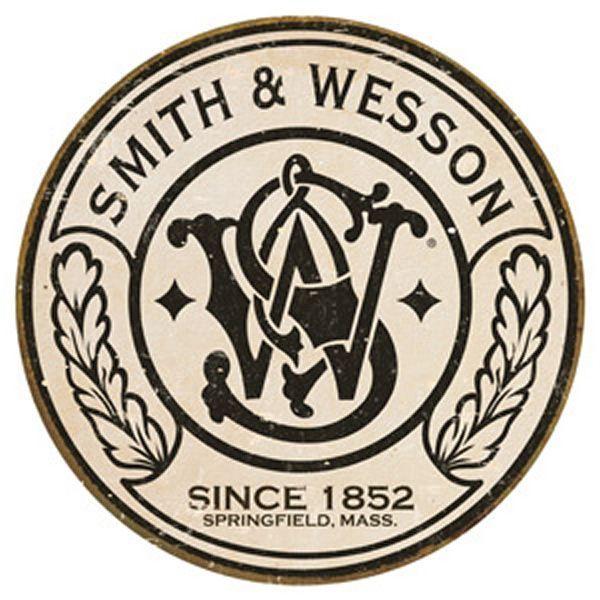 Smith & Wesson Logo - Smith & Wesson Circle Logo Round Tin Sign - $13.95 | Smith & Wesson ...
