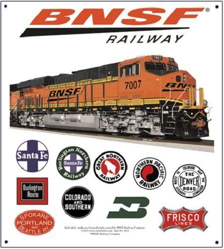 Bsnf Logo - Amazon.com : RR Railroad Tin Sign - BNSF Railroad Heritage Logo ...