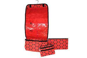 3 Red Circles Logo - Travel Cosmetic Bag Set of 3