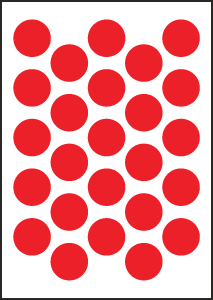 3 Red Circles Logo - 4 Diameter Vinyl Stick On Red Circles SafetySign.com