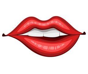 Kiss Tongue Logo - Seamless pattern. Red sexy lips illustration. Biting, smile and open ...