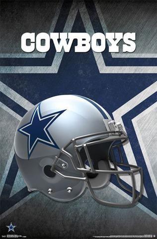 Cowboys Football Logo - Dallas Cowboys Official NFL Football Team Helmet Logo Poster ...