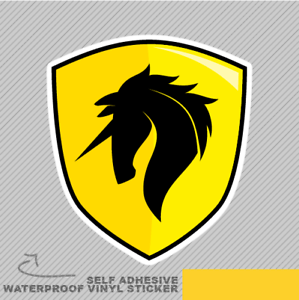 Yellow Shield Logo - Unicorn On a Yellow Shield Vinyl Sticker Decal Window Car Van Bike ...