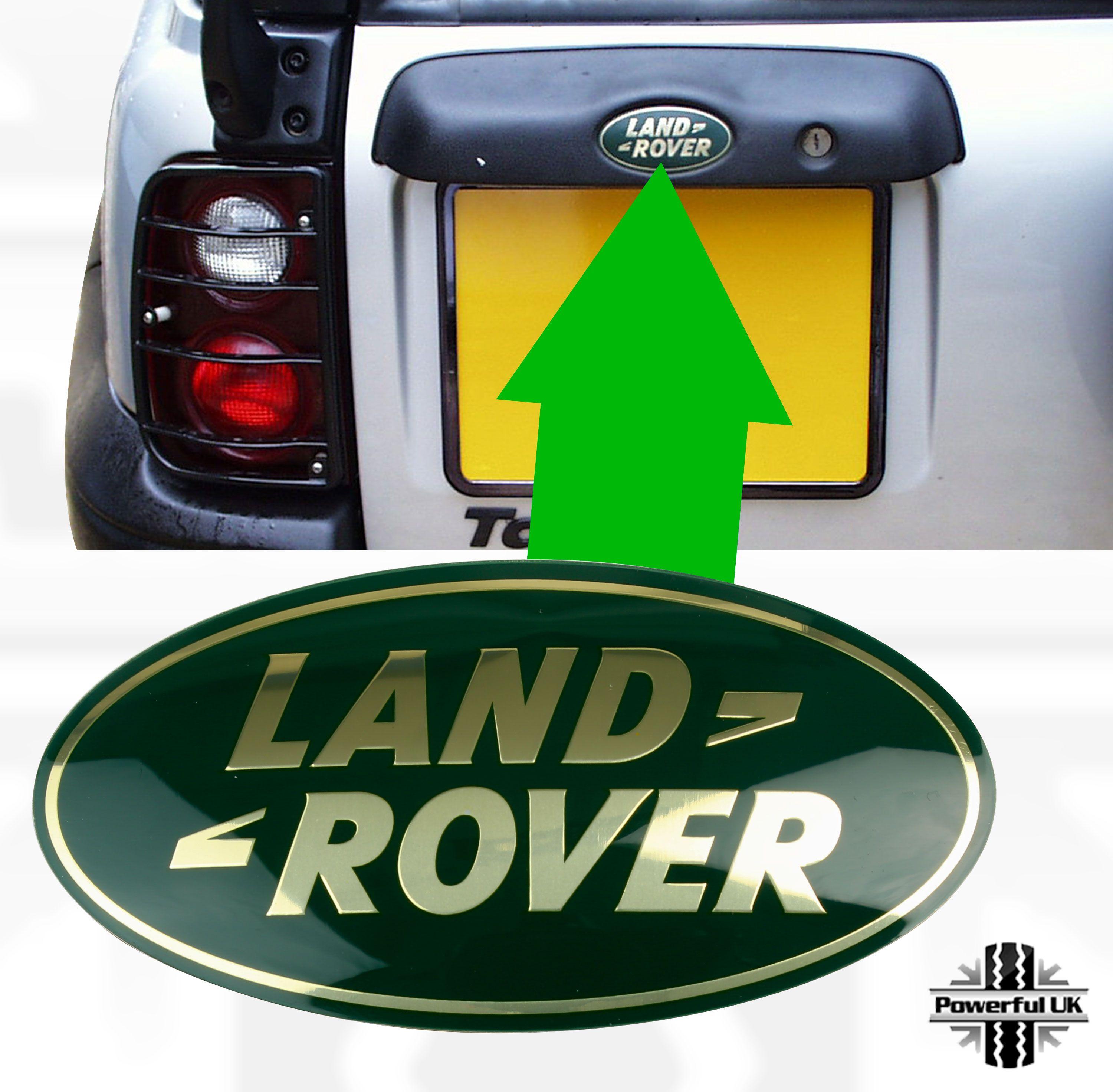 What Has a Green Oval Logo - Land Rover Freelander 1 GREEN+GOLD rear door badge oval logo ...