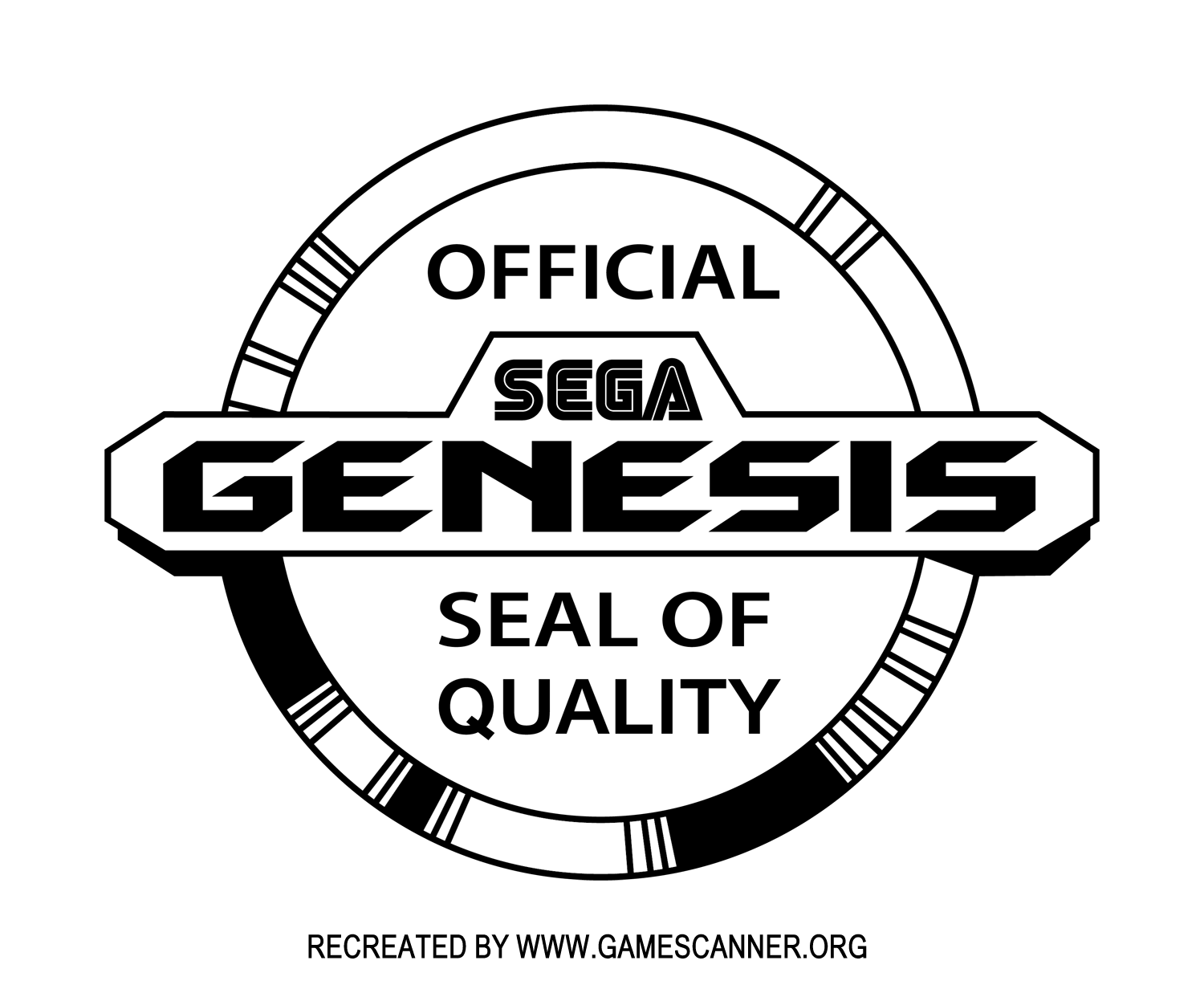 Sega Genesis Logo - Sega Genesis Official Seal of Quality – B&W hi-res logo ...