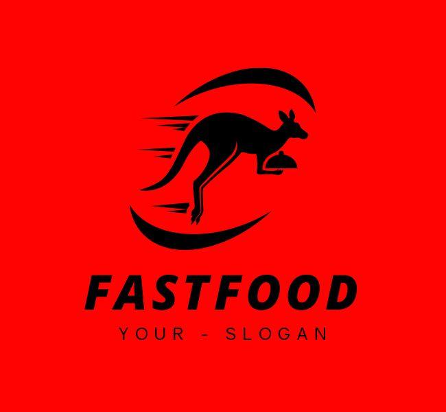 Kangaroo Food Logo - Kangaroo Fast Food Logo & Business Card Template Design Love
