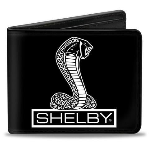 Black Snake Logo - Shelby wallet in black with cobra snake logo – The Mustang Trailer