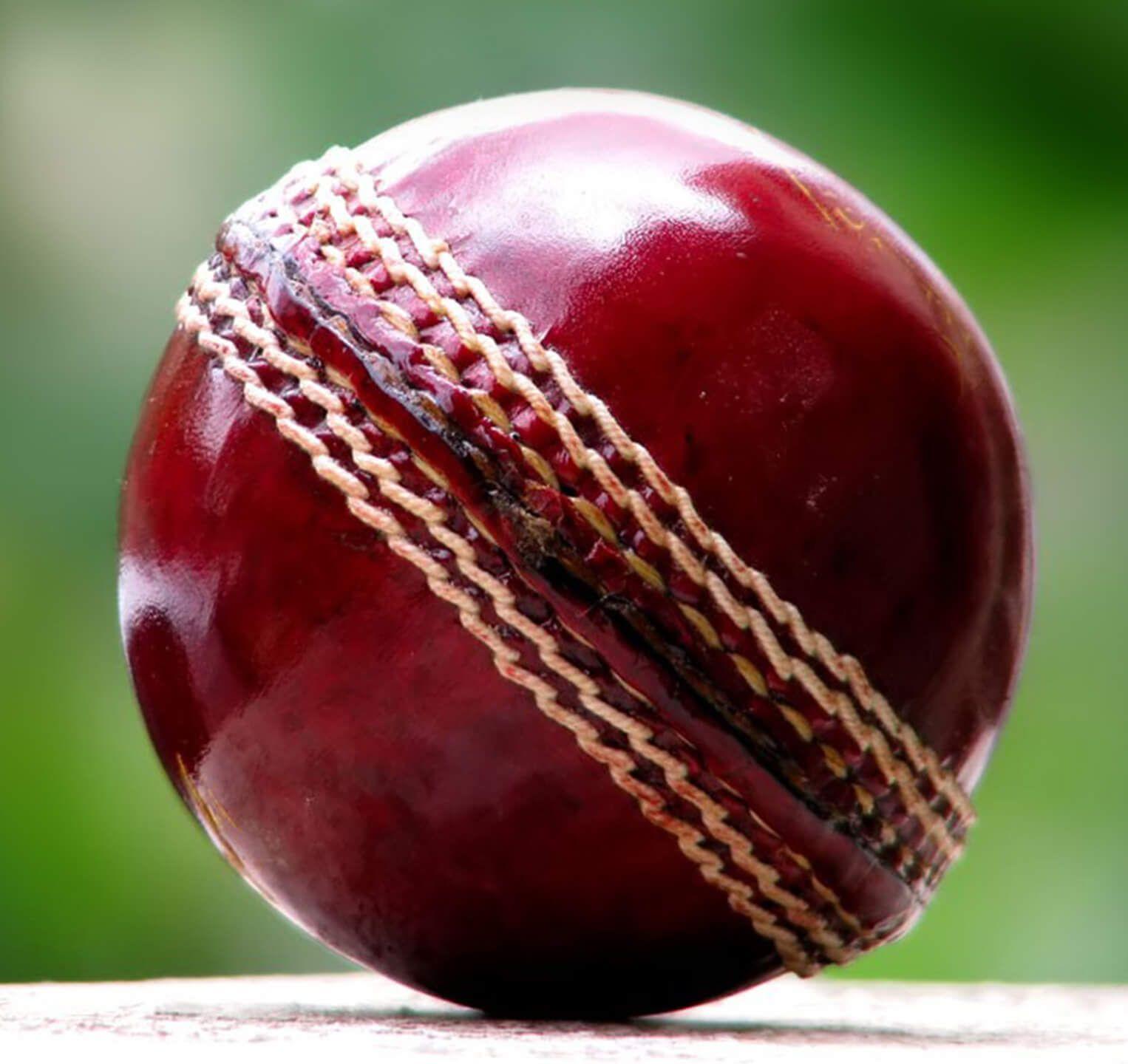 Red Ball White Cross Logo - Cricket ball