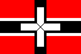 Red Flag with White Cross Logo - Christ Knights' Order naval flags (Portugal)