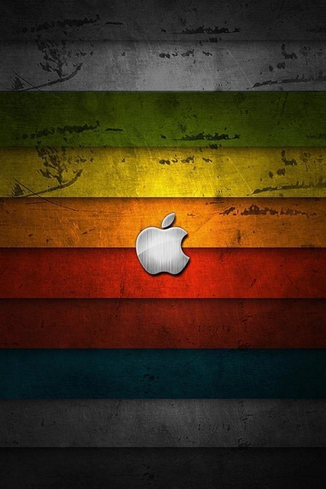Red and Green Apple Logo - Apple Logo iPhone Wallpaper. #iPhone #wallpaper | APPLE LOGO ...