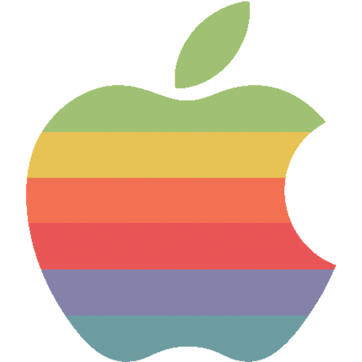Red and Green Apple Logo - Rainbow apple logo Icon. Flat Retro Modern Iconet