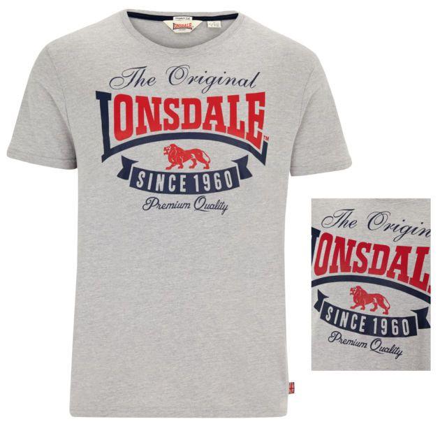 Grey Lion Logo - Lonsdale Since 1960 Premium Grey T Shirt Lion Logo Regular Fit 90