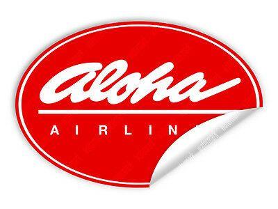 Aloha Airlines Logo - 2X DIECUT ALOHA AIRLINES LOGO STICKERS / DECALS 1 ROUND + 1 OVAL