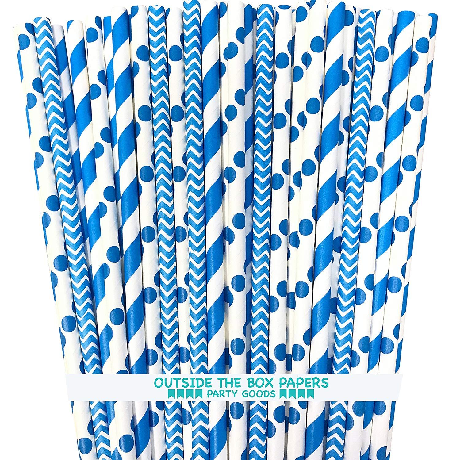 Blue White Stripes with Dot Logo