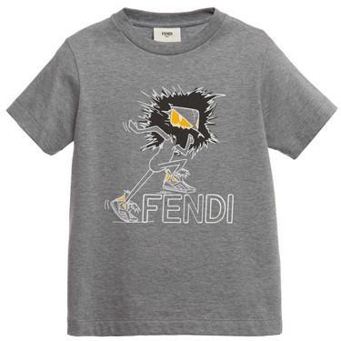 Grey Lion Logo - Fendi Boys Cool Lion Logo Tee (Grey) – PureAtlanta.com