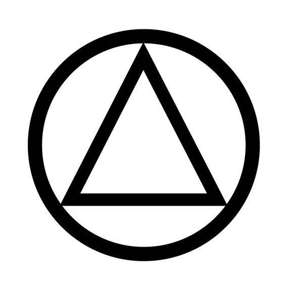 Triangle Circle Logo - AA Sobriety Circle and Triangle Temporary Tattoo Recovery | Etsy
