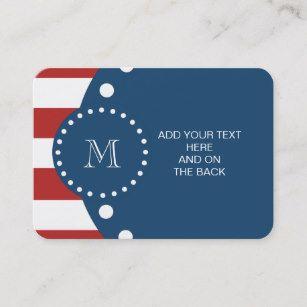 Blue White Stripes with Dot Logo - Navy Blue And White Stripe Business Cards | Zazzle UK