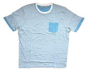 Blue White Stripes with Dot Logo - Brave Soul Mens Light Blue White Stripe Polka Dot MTS 149 Capone Tee ...