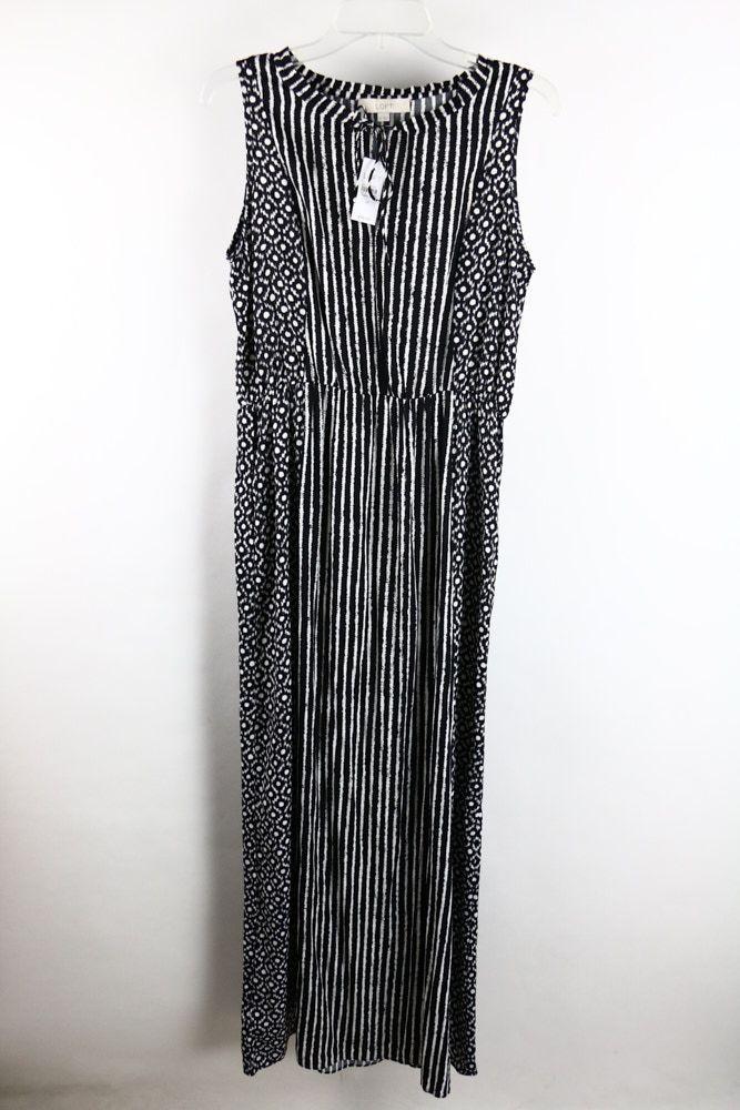 Blue White Stripes with Dot Logo - NWT Ann Taylor Loft Navy Blue White Striped Polka Dot Sleeveless ...